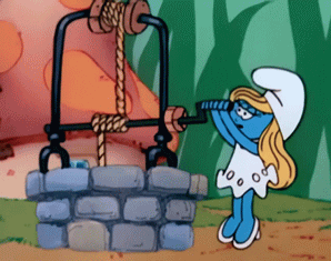 Gif animé puit schtroumpfette